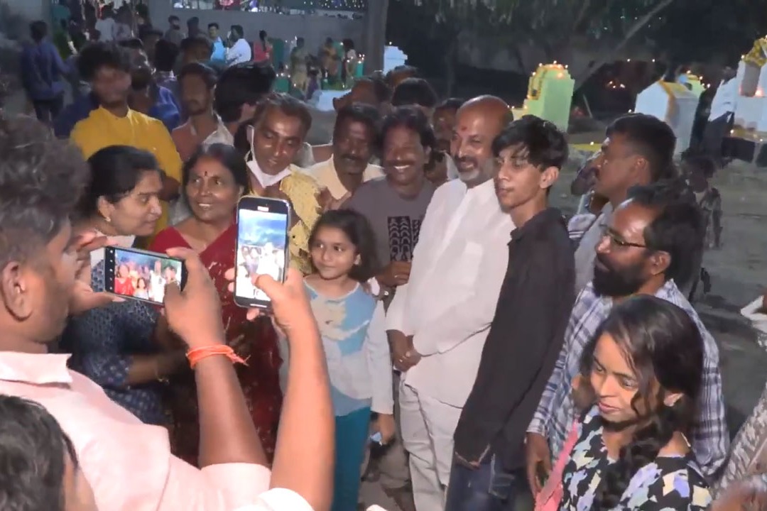 Bandi Sanjay participated in the Diwali celebrations held at the cemetery in Karimnagar