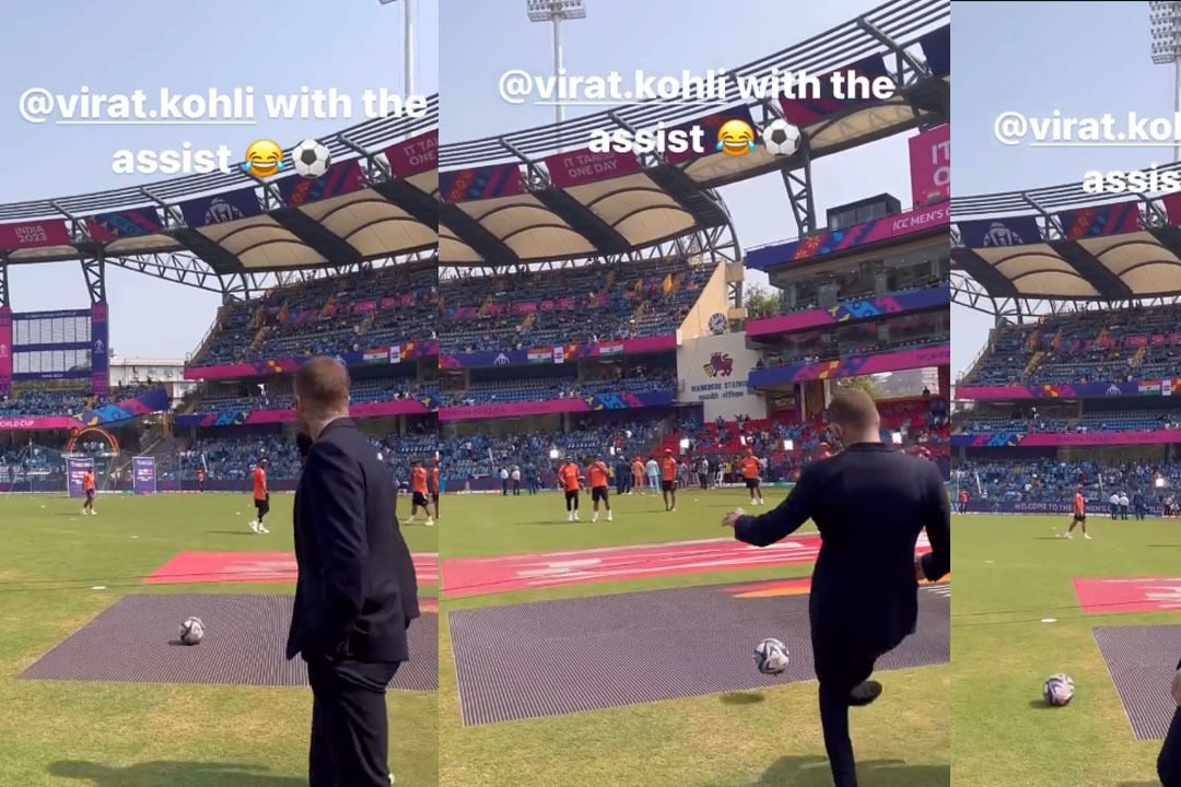 David Beckham Plays Football With Kohli In Wankhede