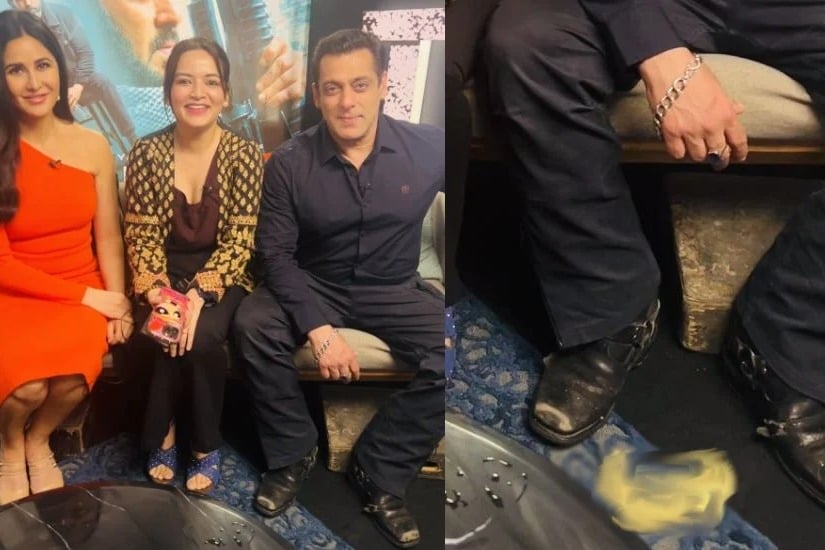 Salman Khan sports torn faded shoes as he promotes Tiger 3 with Katrina Kaif fans say Love his simplicity