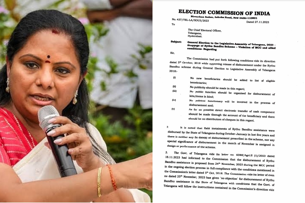 BRS blames Congress for EC withdrawing permission for Rythu Bandhu