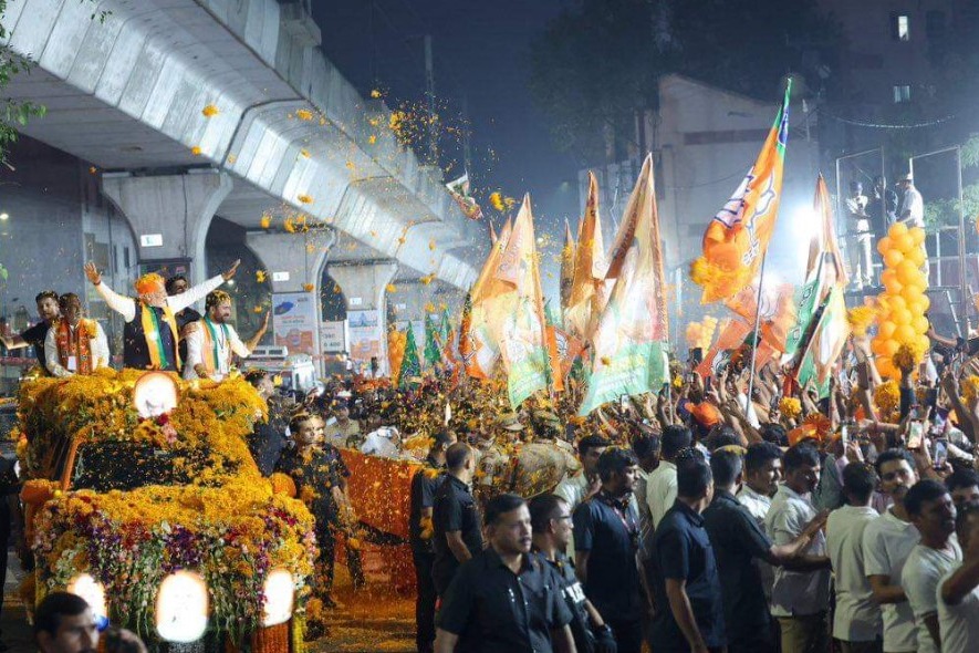 PM Modi road show in Hyderabad