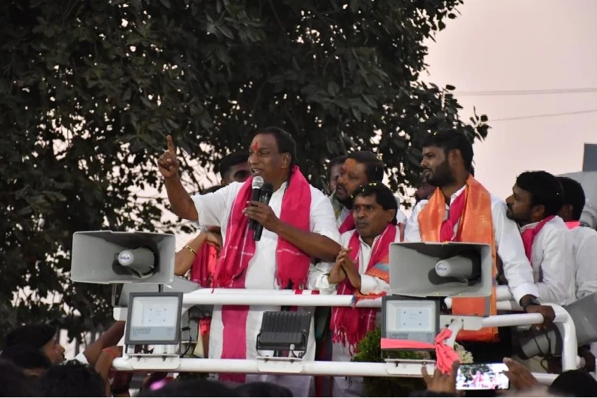 Minister Mallareddy campaign in Ghatkesar