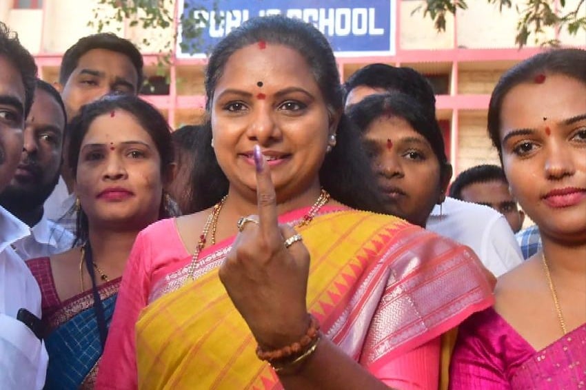 Congress complaint against MLC kavitha over Election code violation