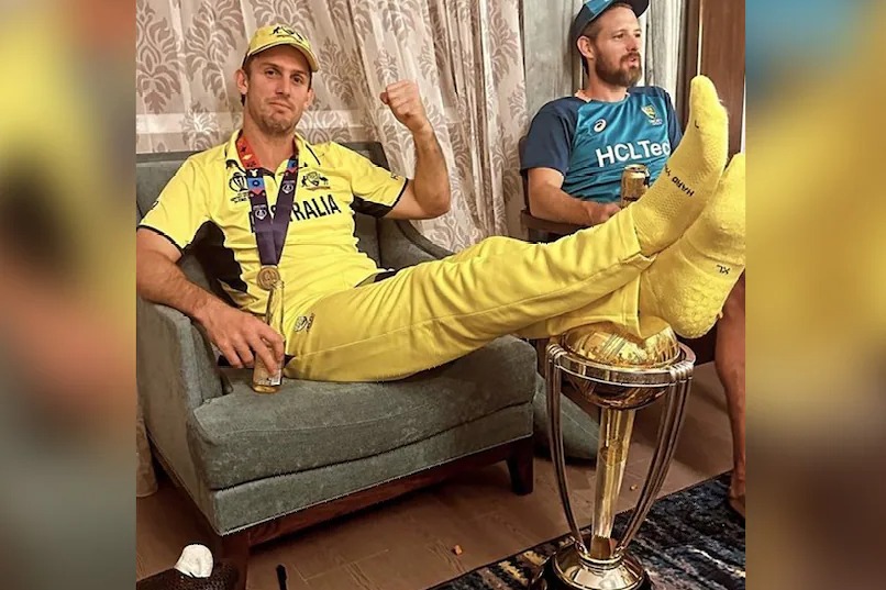 Mitchell Marsh defends himself over resting feet on World Cup trophy, says he would do it again