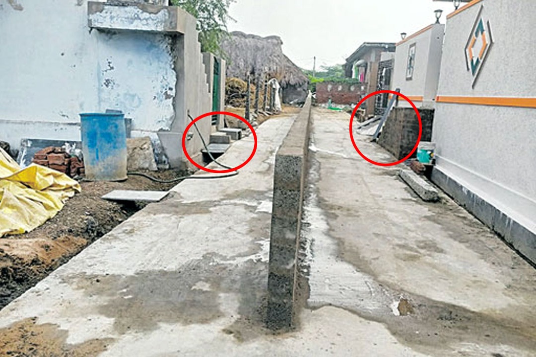 Man built wall between CC Road in Palandu district