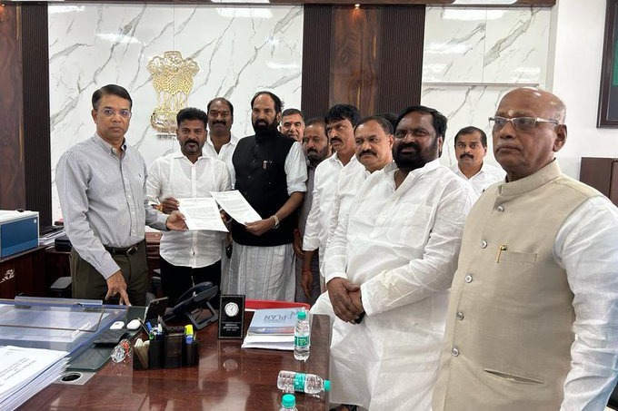 Revanth Reddy and Congress leaders complains against BRS Party 
