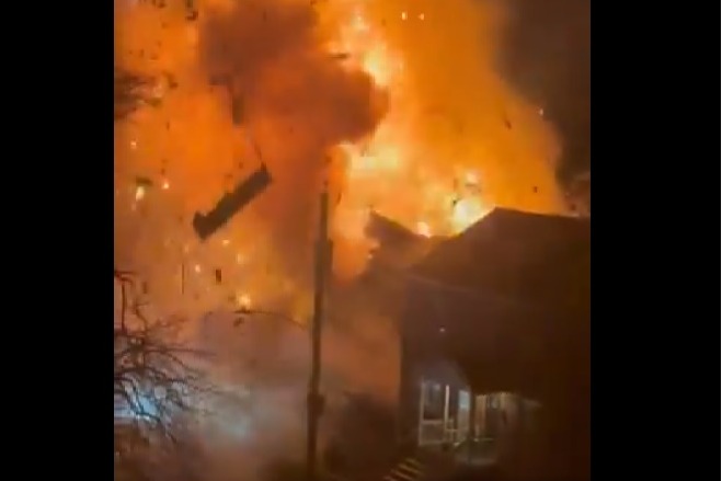House Explodes After Man Fires Flare Gun To Scare Off Cops In US