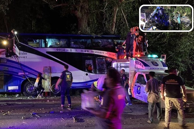 14 Killed After Bus Loses Control And Hits Tree In Thailand