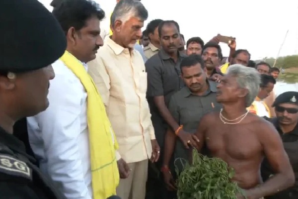 Chandrababu announces Rs 2 lakhs for a farmers who lost crop due to cyclone