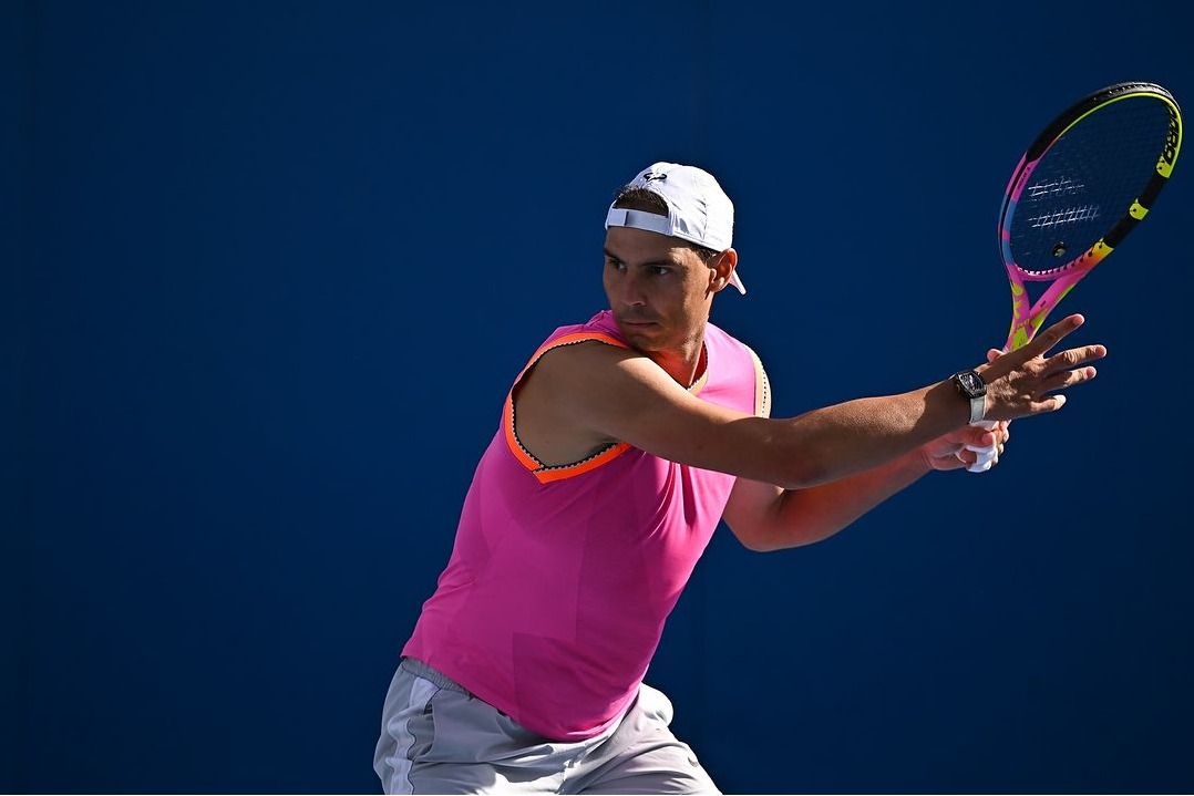 Rafael Nadal trains in Kuwait ahead of comeback