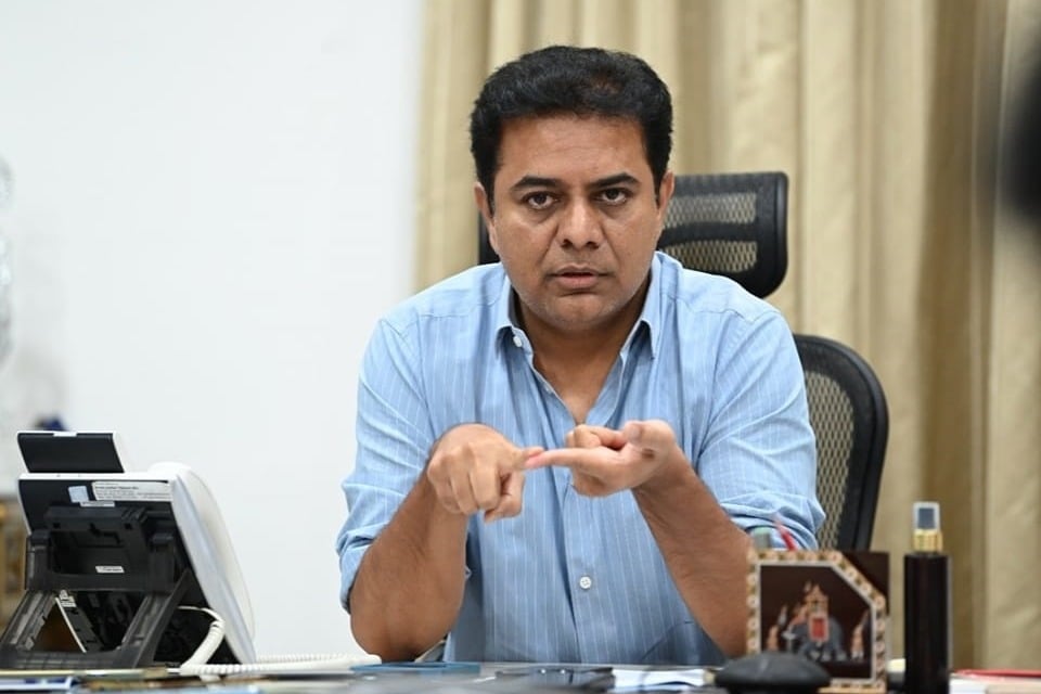 Former Minister KTR chitchat with Media