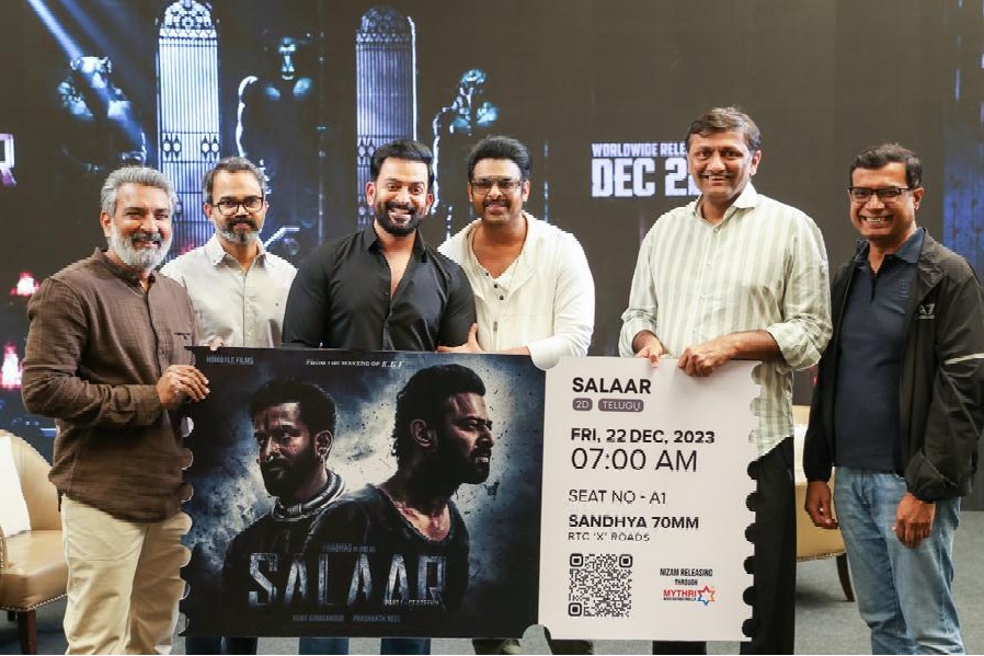 S.S. Rajamouli joins gets his hands on the first ticket of ‘Salaar: Part 1 – Ceasefire’