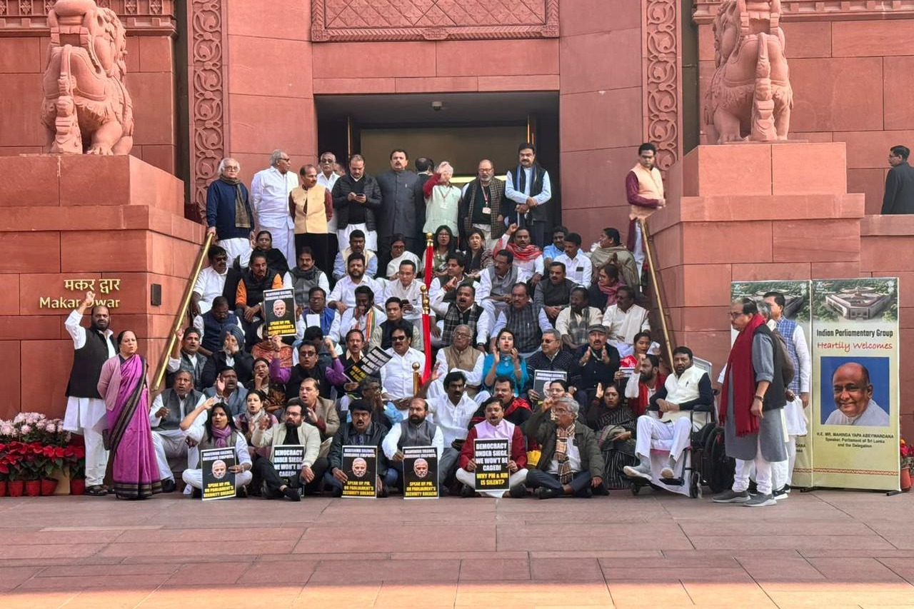 LS adjourned again, 49 MPs suspended on Tuesday for remainder of Winter Session