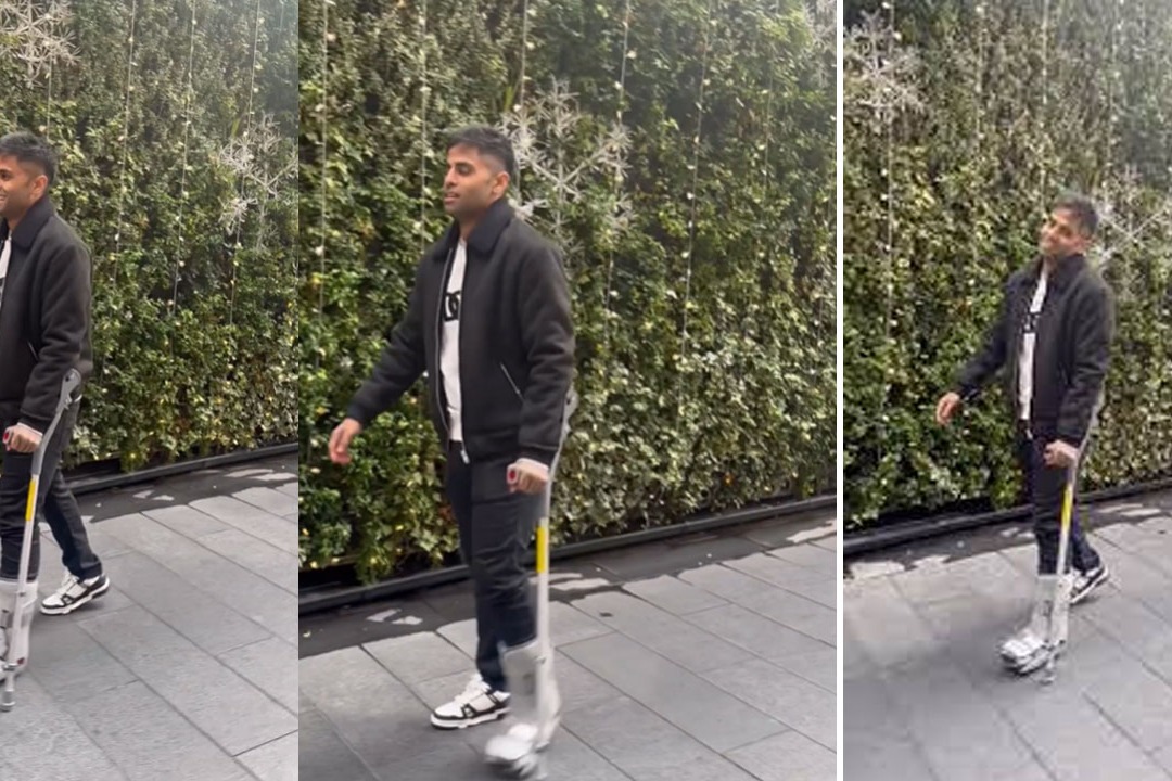 Star batter Suryakumar Yadav walking with the help of a walking stick shares Video on Instagram