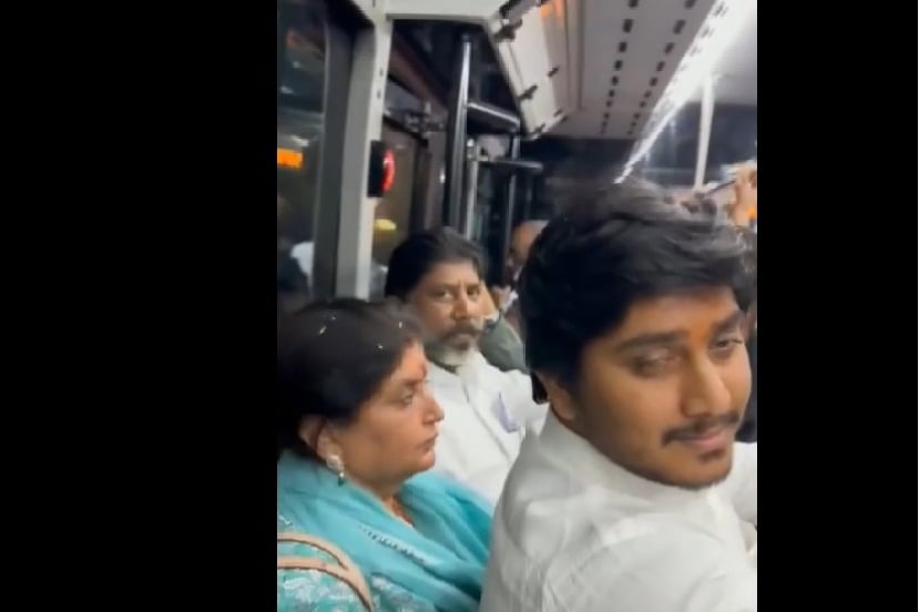 Mallu Bhatti Vikramarka travelled by bus along with their family members
