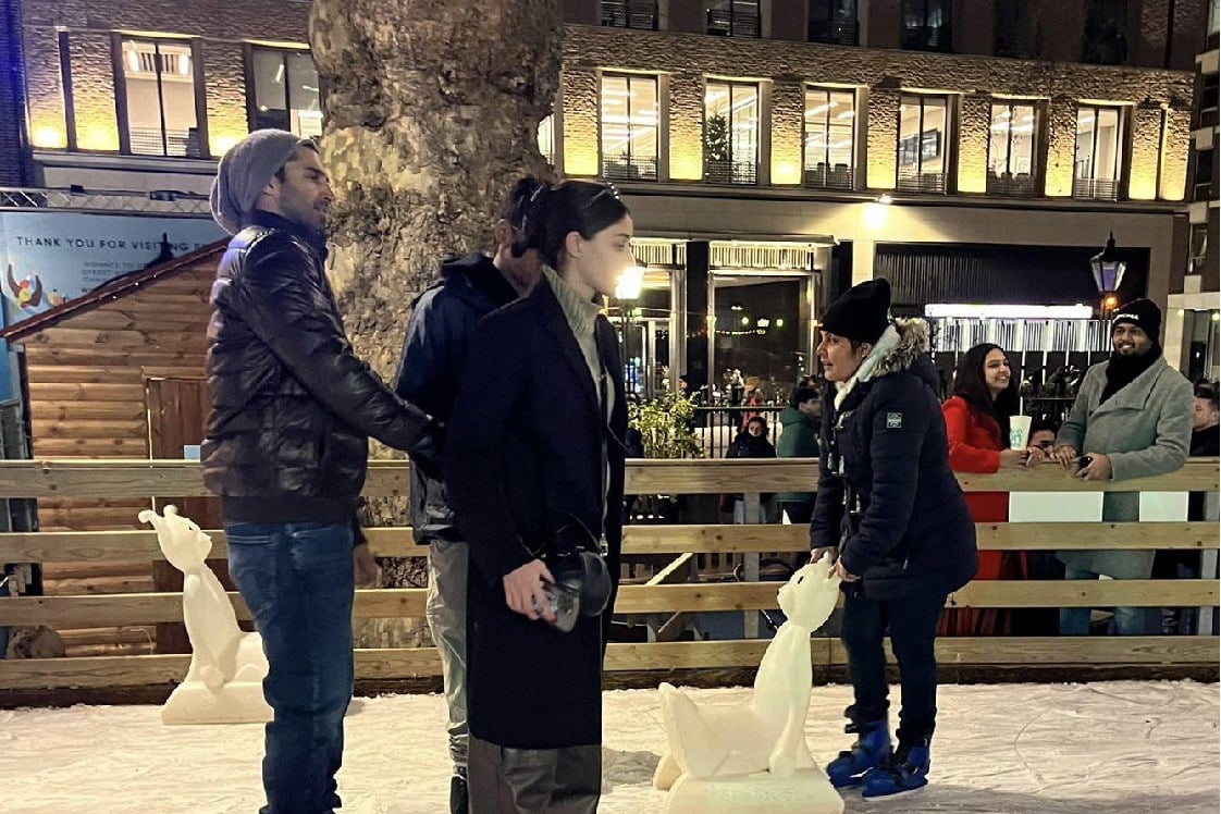 Ananya Panday, Aditya Roy Kapur’s picture of ice skating in UK goes viral