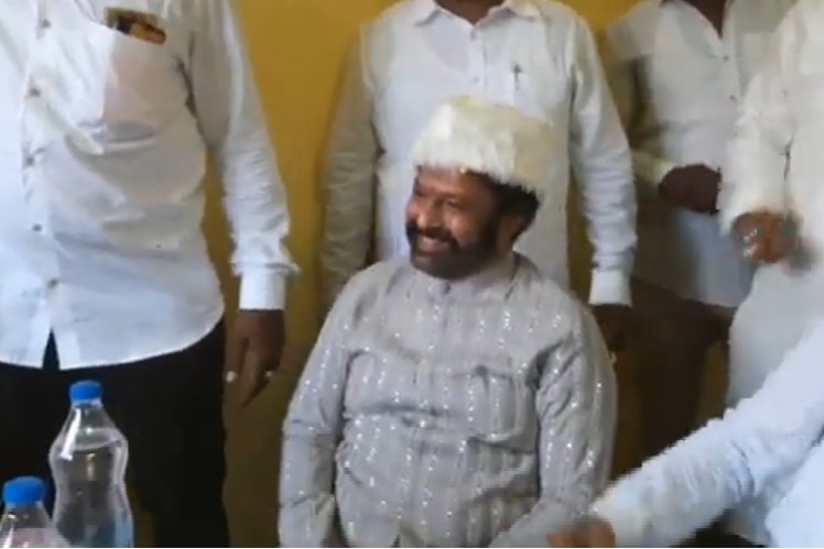 Balakrishna attends to a marriage in Hindupur