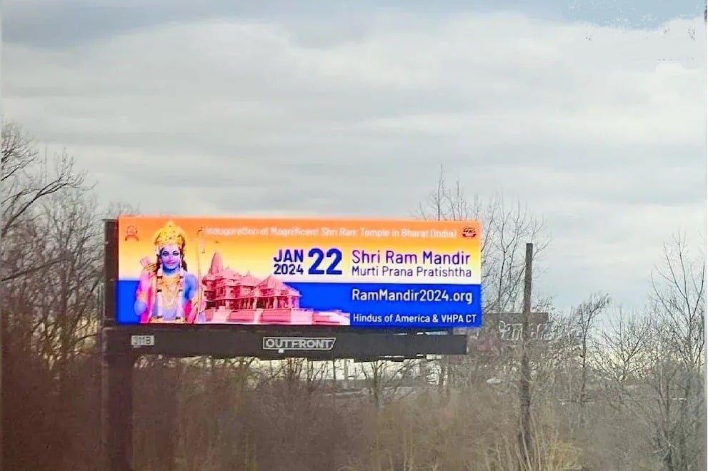 40 giant billboards displaying Ram Mandir go up across 10 US states