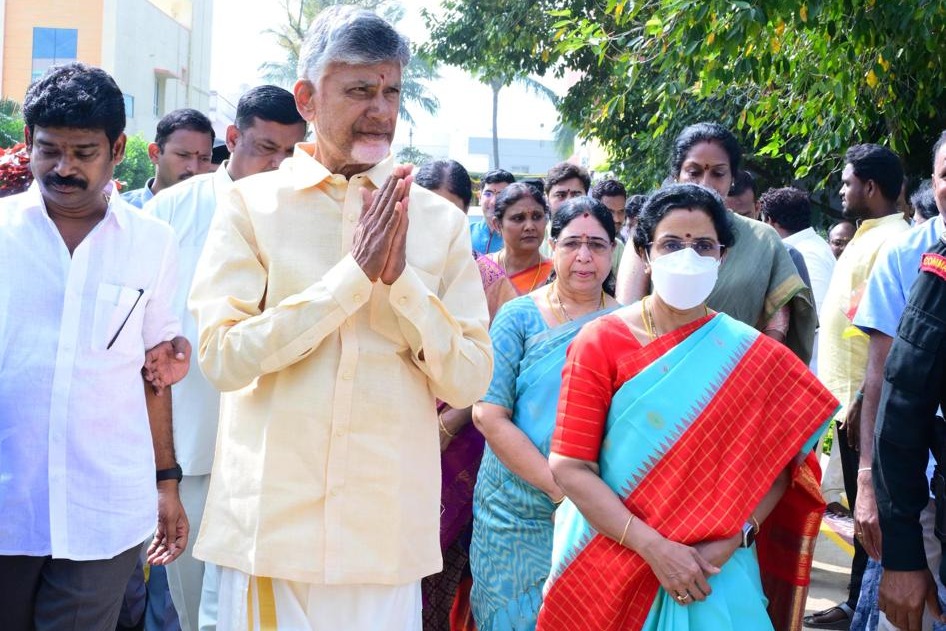 Chandrababu and Lokesh attends various programs in their village