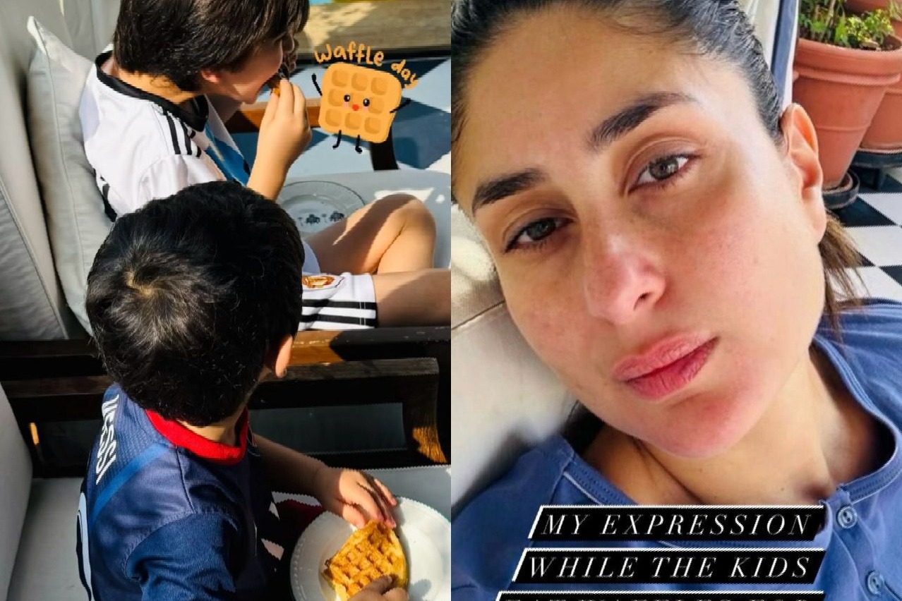 Kareena shares glimpse of sons Taimur and Jeh enjoying waffles