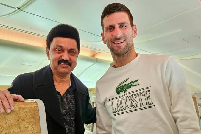 Tamilnadu CM MK Stalin met Tennis great Novak Djokovic in mid air