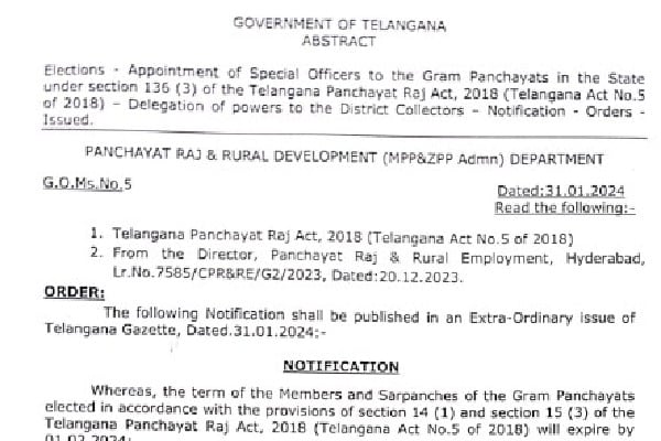 Appointment of special officers for gram panchayatis