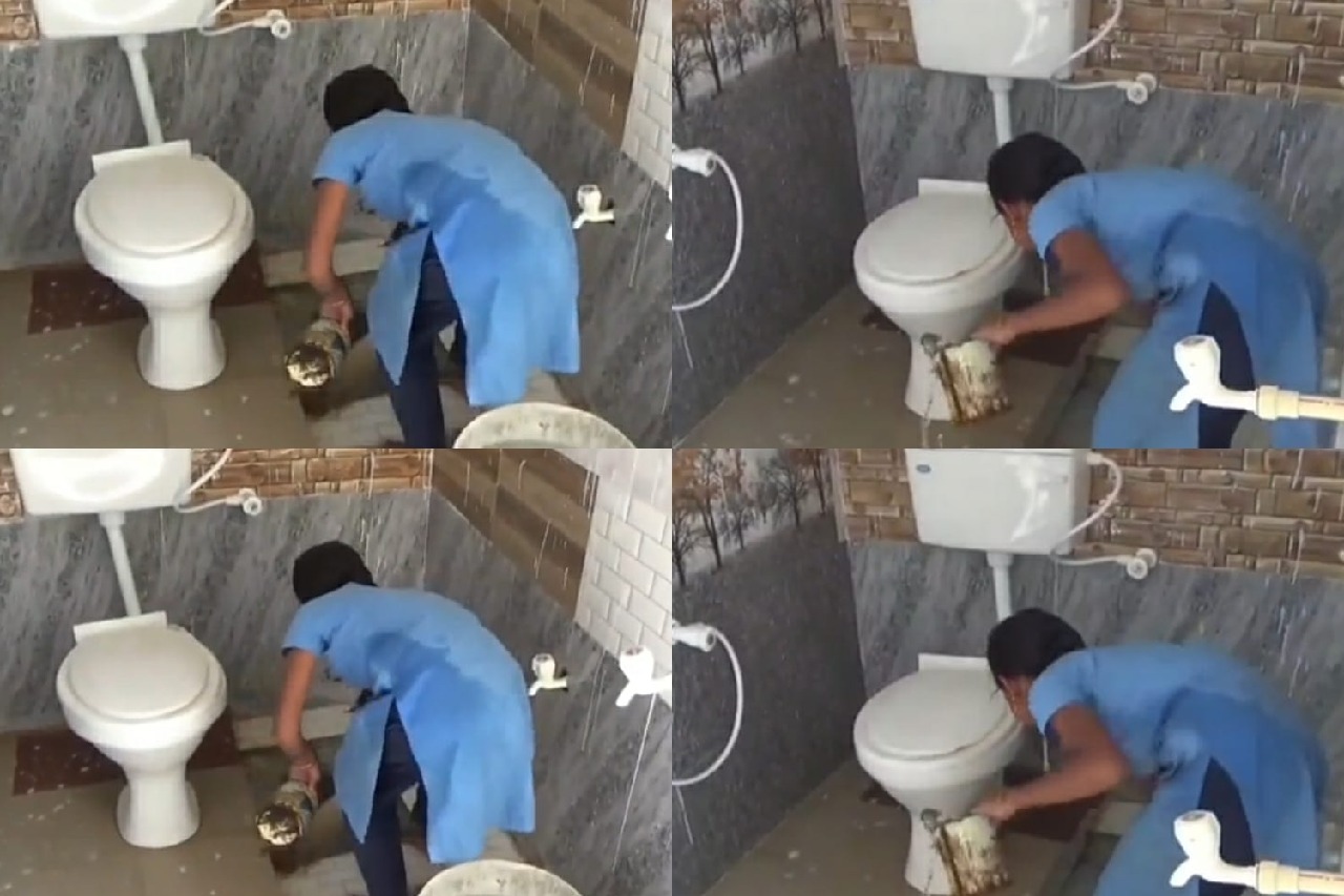 K’taka: Another video of student cleaning school toilet goes viral