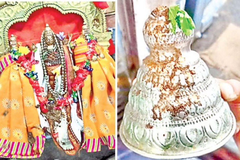 Unidentified persons throw acid on dieties in kesavaswamy temple in Yalamanchili