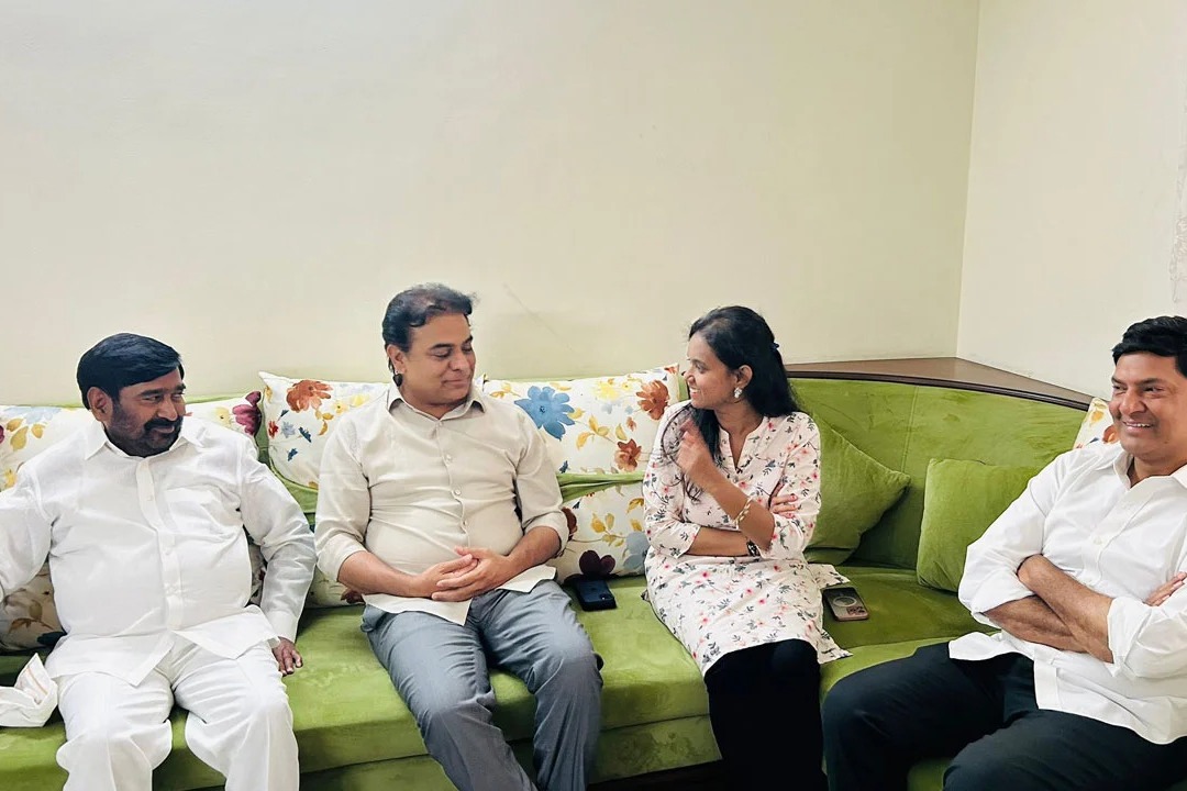 Former minister KTR visited MLA Lasya Nanditha as she met accident recently
