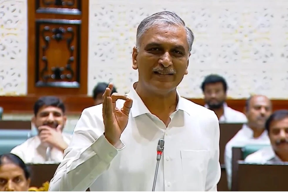 Harish Rao fires at congress government over kaleswaram issue