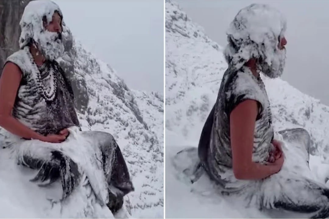 Truth behind viral video of Yogi meditating in snowclad mountains 