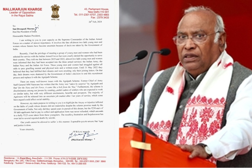End injustice done to India's youth by implementation of Agnipath scheme: Kharge writes to President Murmu