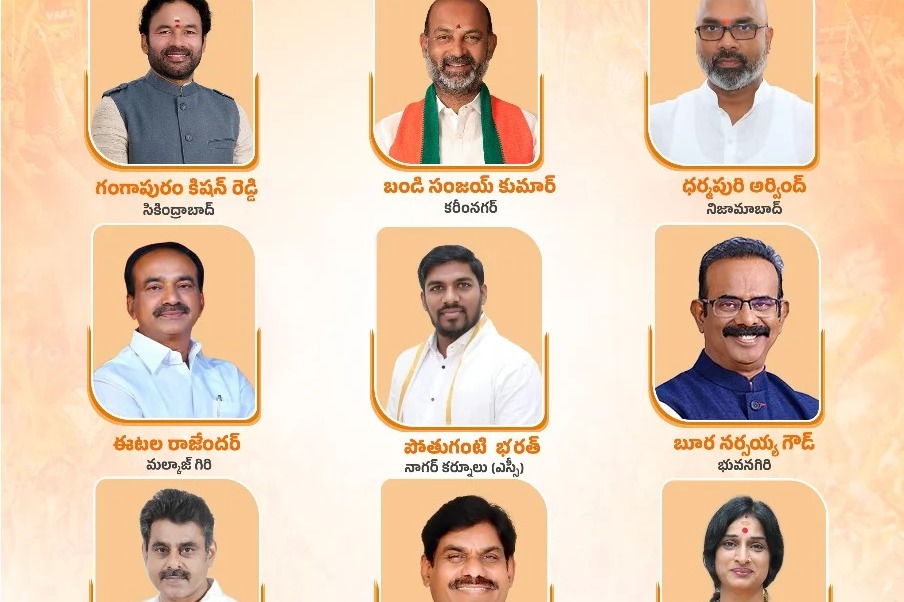 BJP releases 9 names from telangana for lok sabha elections