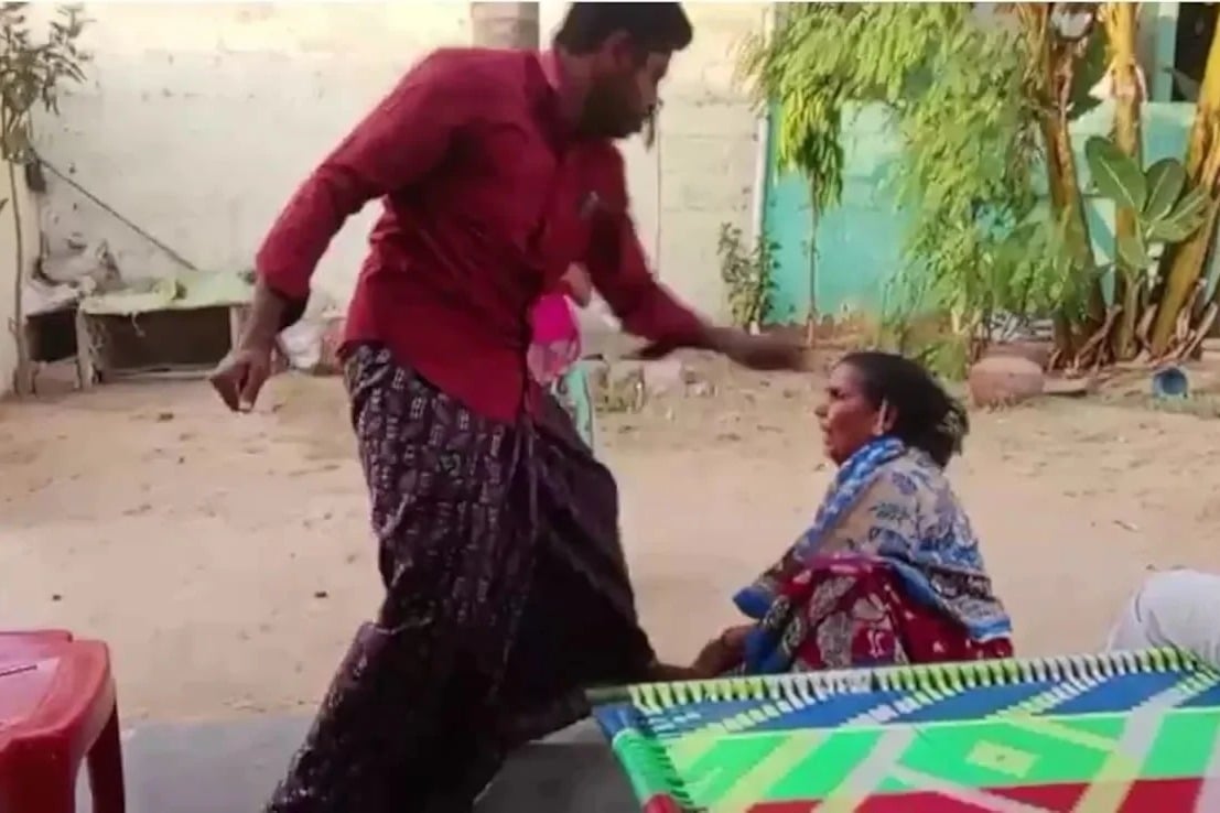 Andhra Man Drags Mother By Hair And Slaps Father Over Land Issue