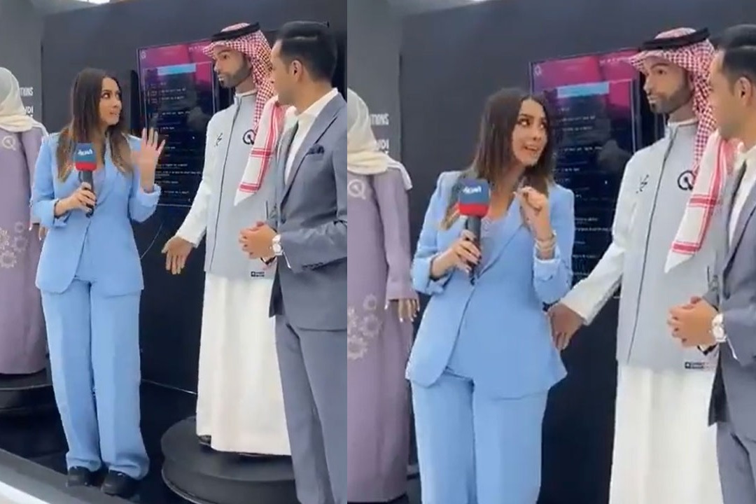 Saudi Arabia first male robot allegedly touches female reporter inappropriately
