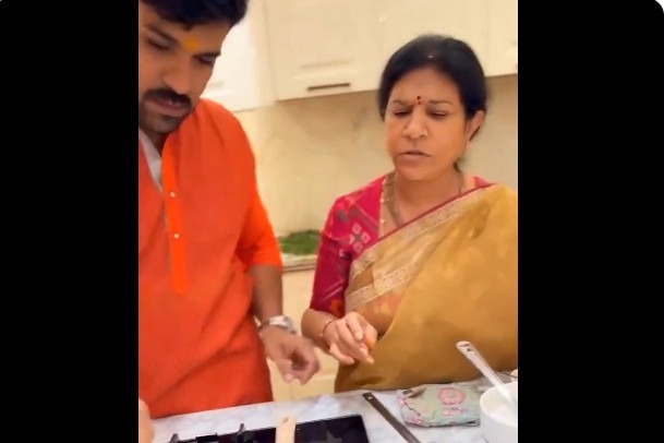 Ram Charan cooks Paneer Tikka Masala for his mother and wife on Womens day eve