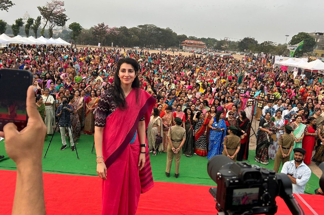 Nara Brahmani says she was delighted to flagged off Saree Run in Hyderabad 
