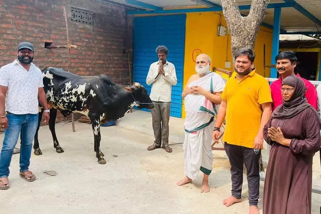 Chilkur Priest gifts bull to Muslim farmer
