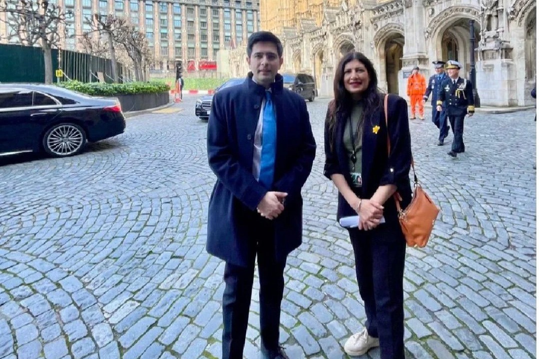 Why Raghav Chadha met UK MP in London BJP asks Sunita Kejriwal
