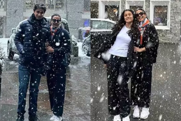Mahesh Babu family enjoying in snow