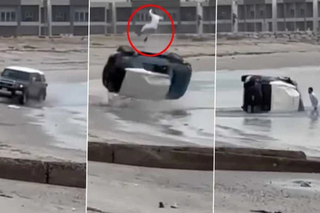 Man Narrowly Escapes Death as Speeding Four Wheeler Overturns Several Times on Beach in Kuwait