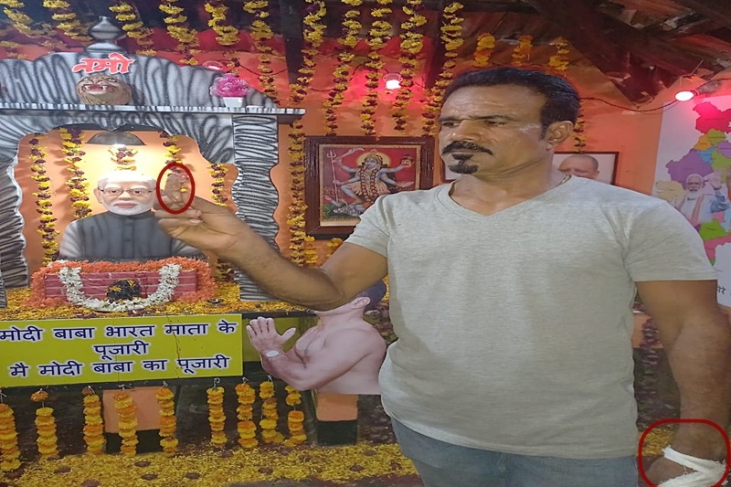 Praying for PM Modi's 3rd term, man offers chopped-off finger as sacrifice to Goddess Kali