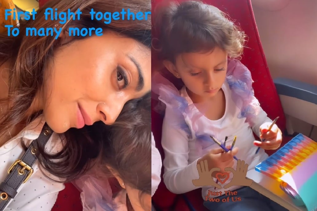 Shriya Saran takes her first flight with daughter Radha: 'To many more'