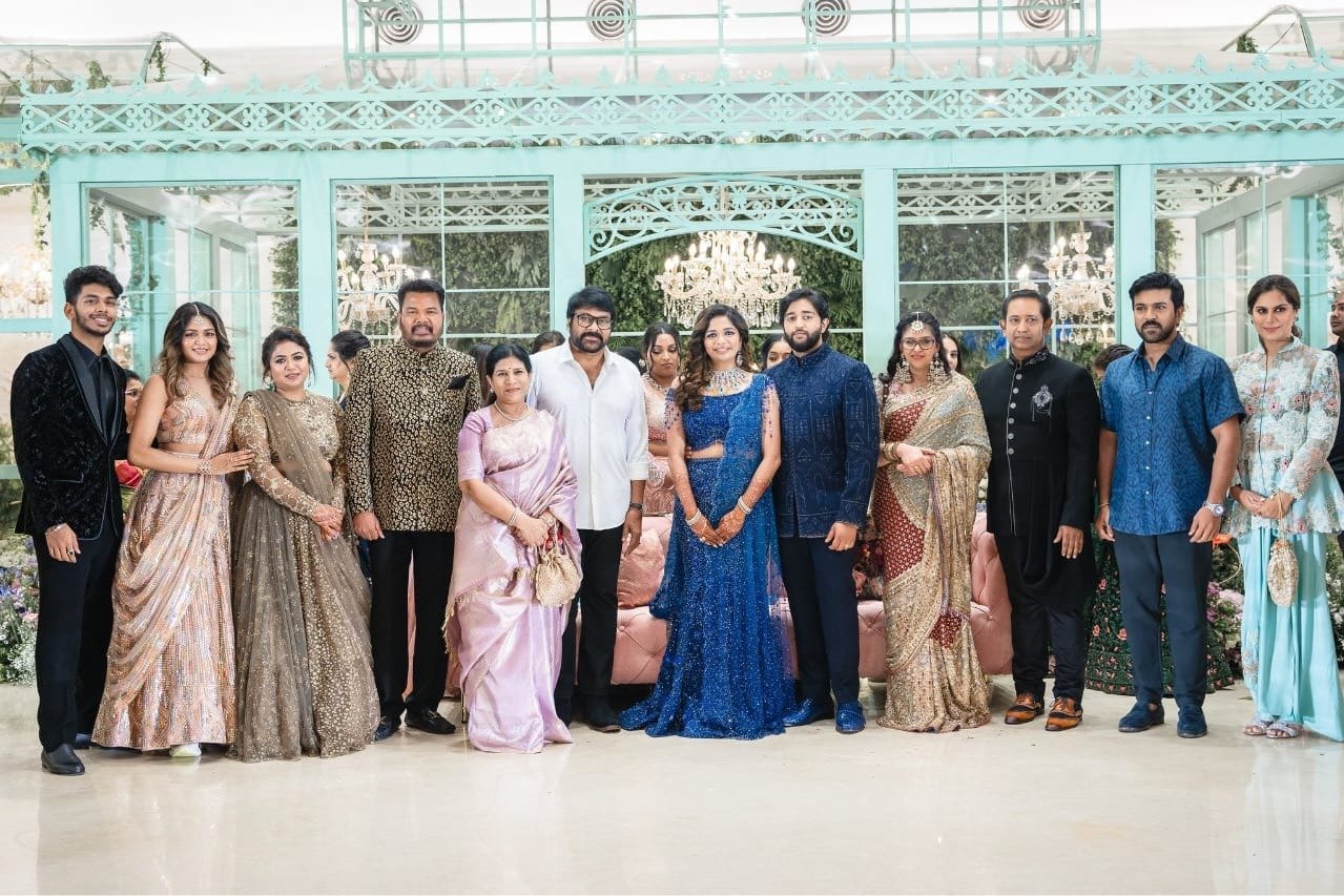 Chiranjeevi and Ram Charan attends Shankar daughter wedding reception 