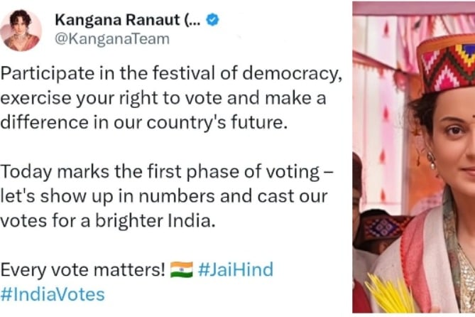 Every vote matters, says Kangana Ranaut