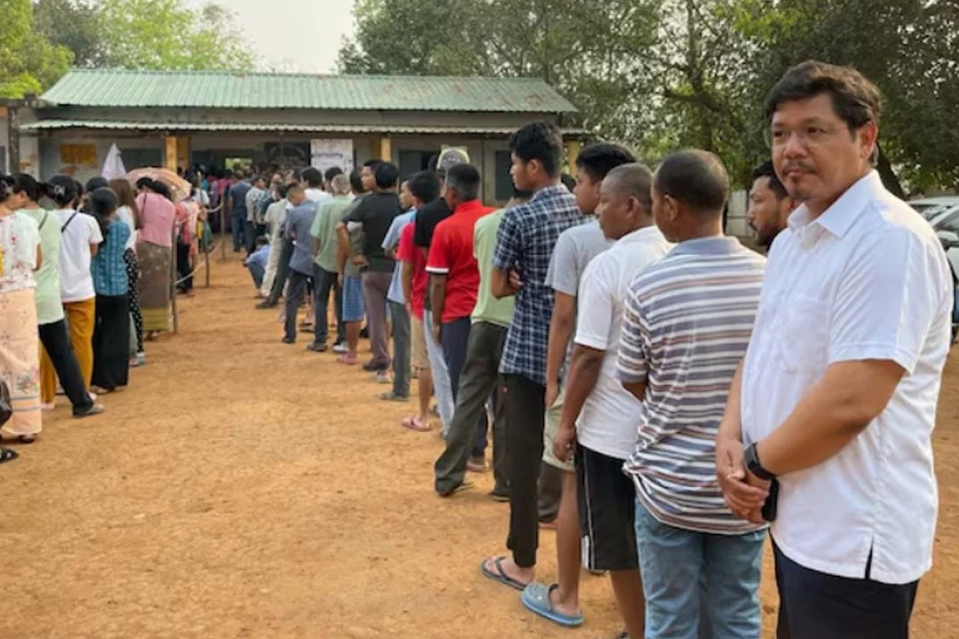 Meghalaya Chief Minister Conrad K Sangma was in huge queue to vote 