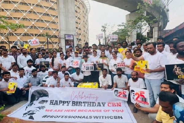 Chandrababu Birth day Celebrations at Cyber towers 