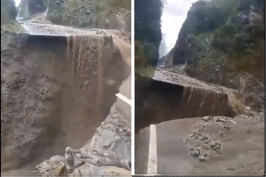massive landslide at arunachal china border