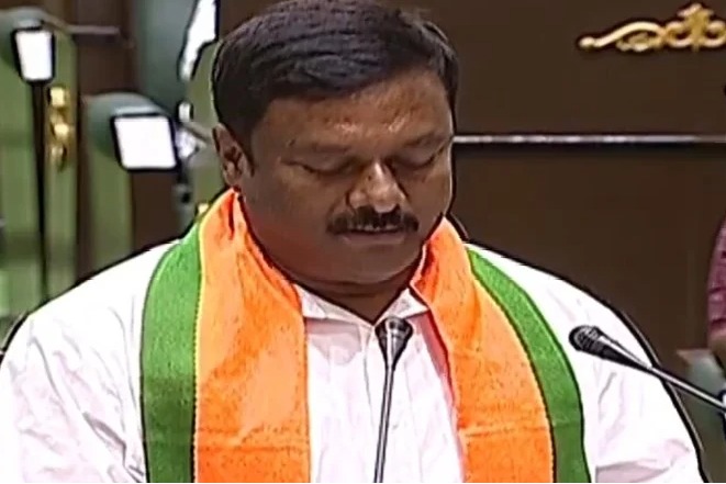 BJPLP Maheshwar Reddy questions revanth reddy about harish rao resignation