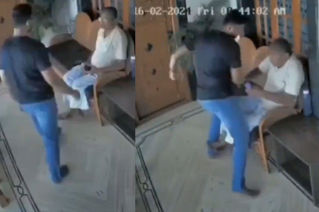 Father repeatedly punched in face by son here is viral video